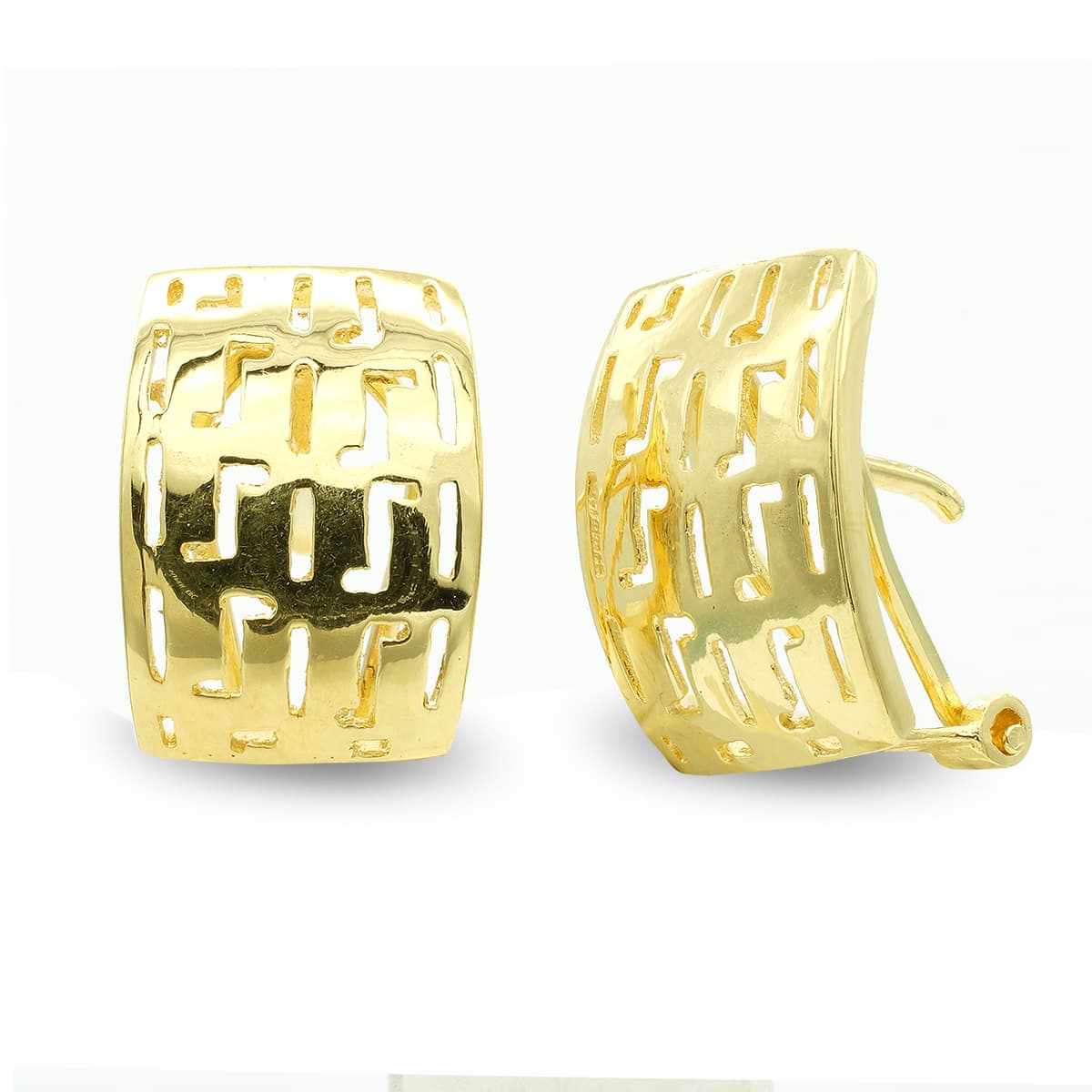 Boucles d'oreilles Ouvertes en Or Jaune 18K Fermoir Omega