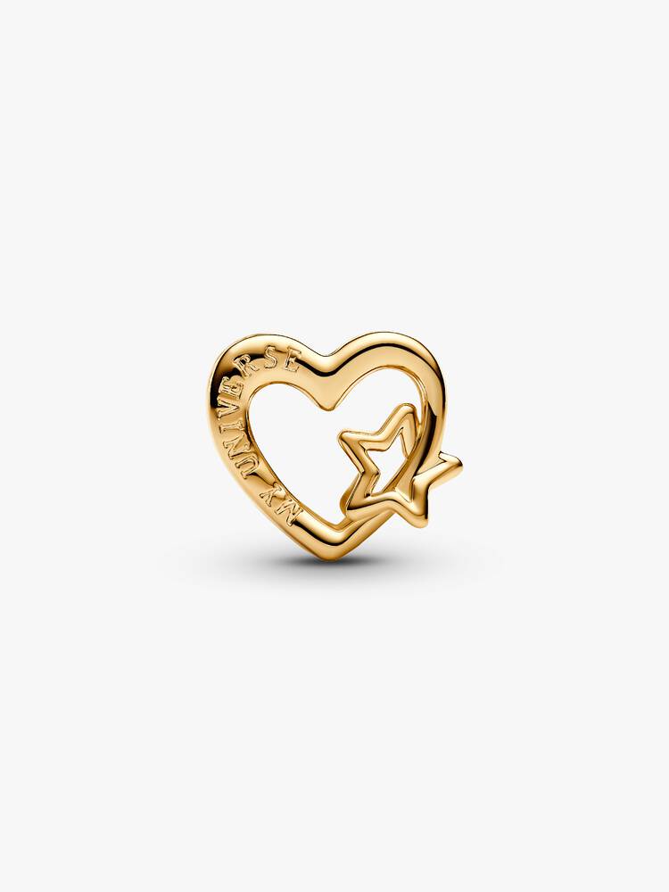 Openwork Heart and Star Family Charm Gold | Pandora