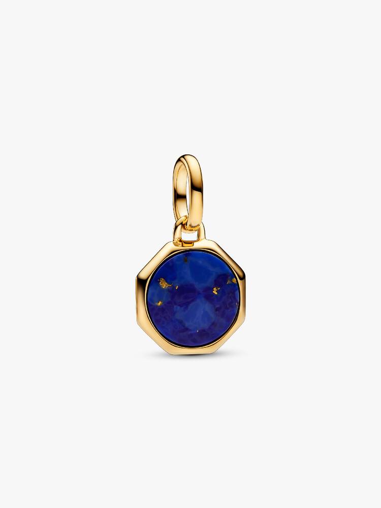 Mini Pandora berlock - blå graverbar medaljong | 763388C01
