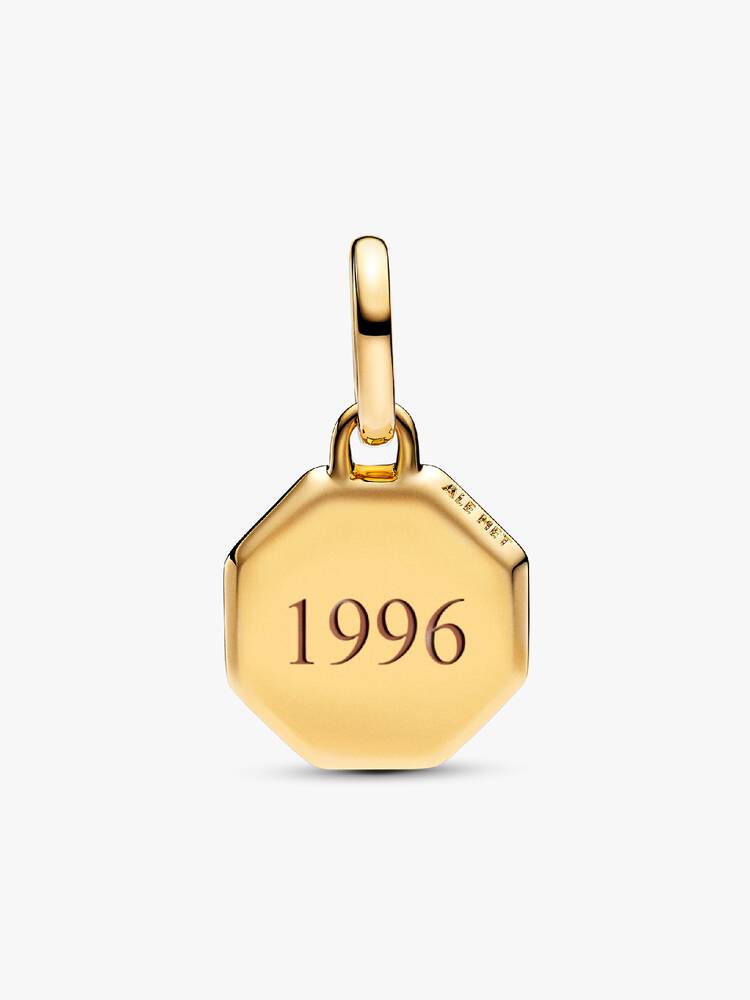 Mini Pandora berlock - blå graverbar medaljong | 763388C01