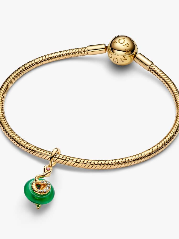 Pandora Charm - Green Murano Glass Snake μενταγιόν | 763617C01