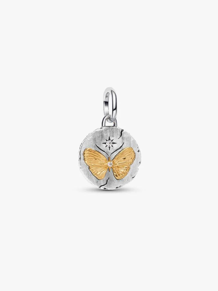 Tvåfärgad Butterfly Medallion Berlock