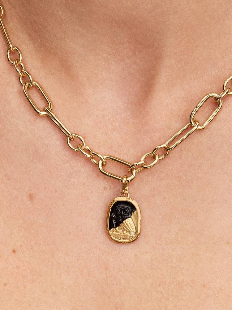 Eule Medaillon-Charm Gold | Pandora