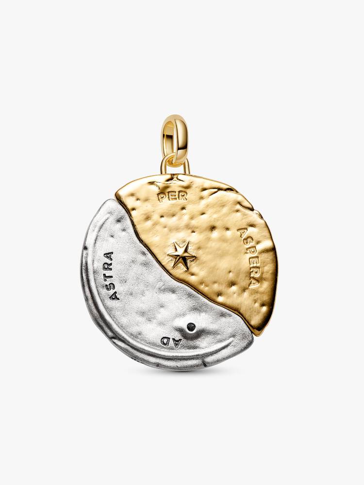 XL Two-tone Sun and Moon Medallion Charm | Pandora