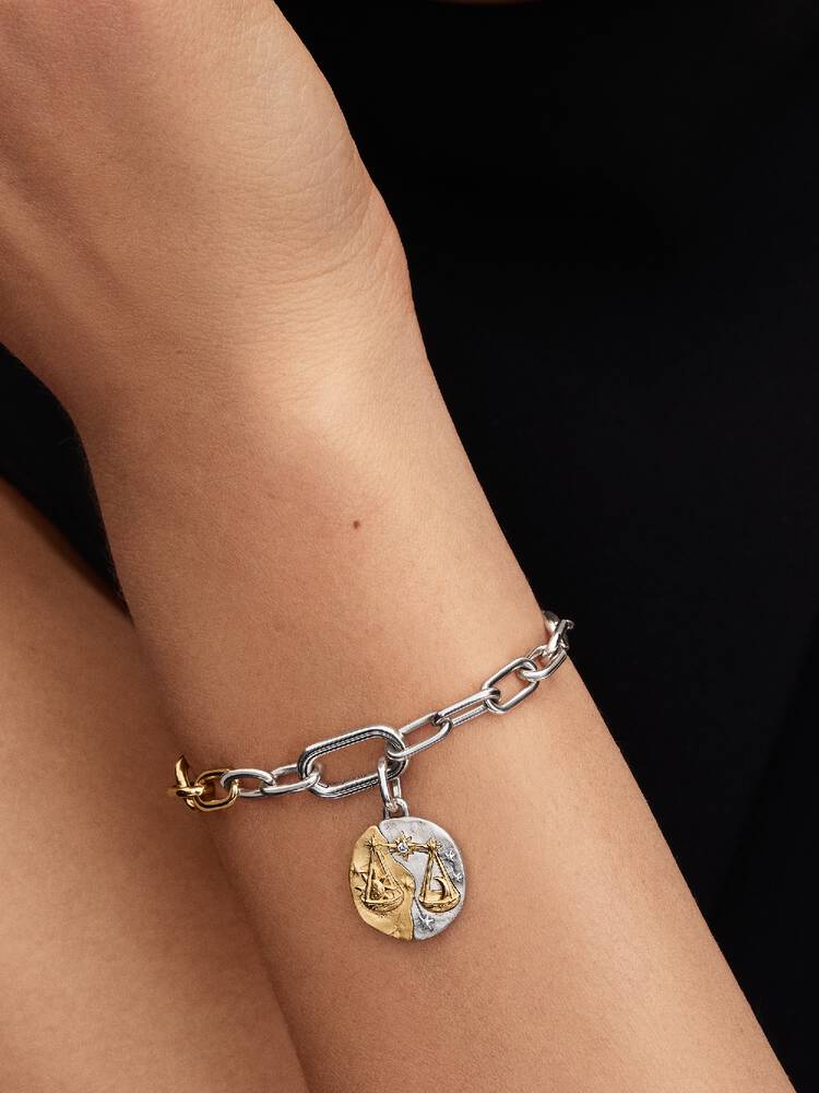 Charm Médaillon Signe de la Balance Bicolore | Pandora