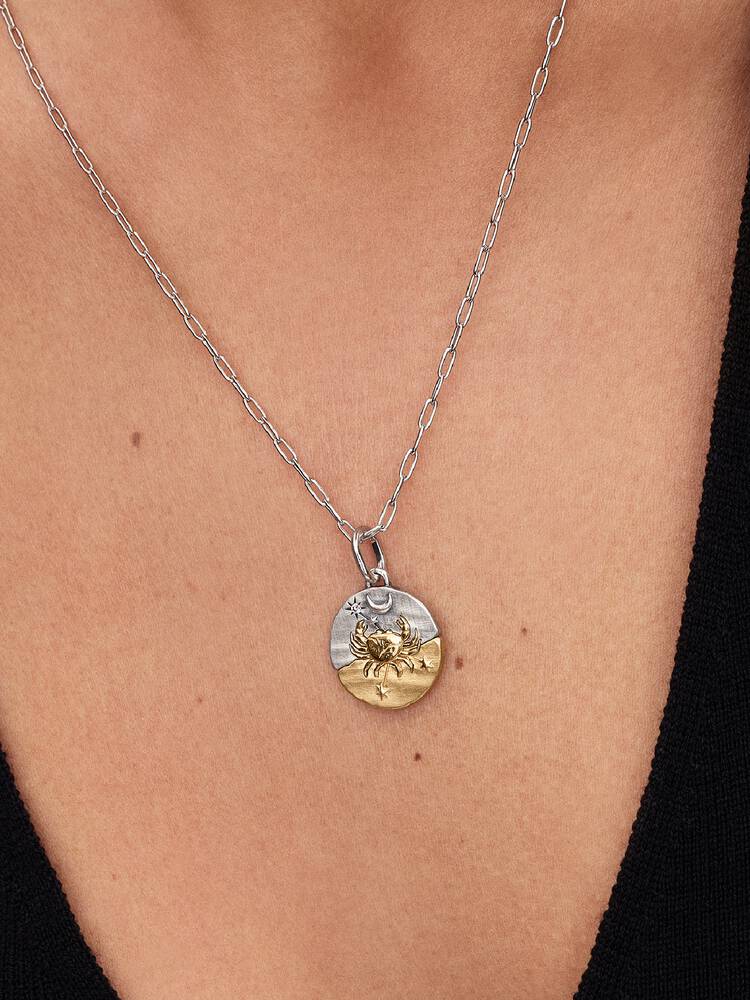 Charm Médaillon Signe du Cancer Bicolore | Pandora