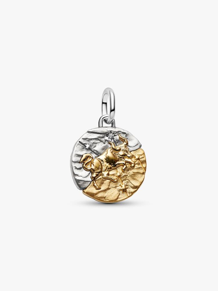 Charm Médaillon Signe du Taureau Bicolore