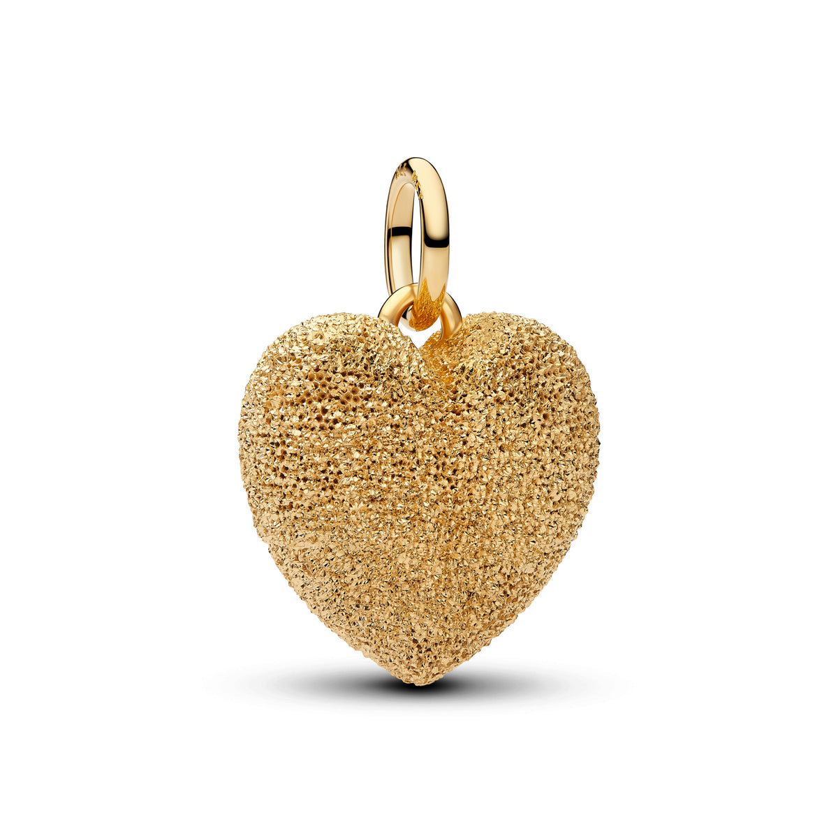 Charm Pendentif Cœur Bombé Texturé Doré