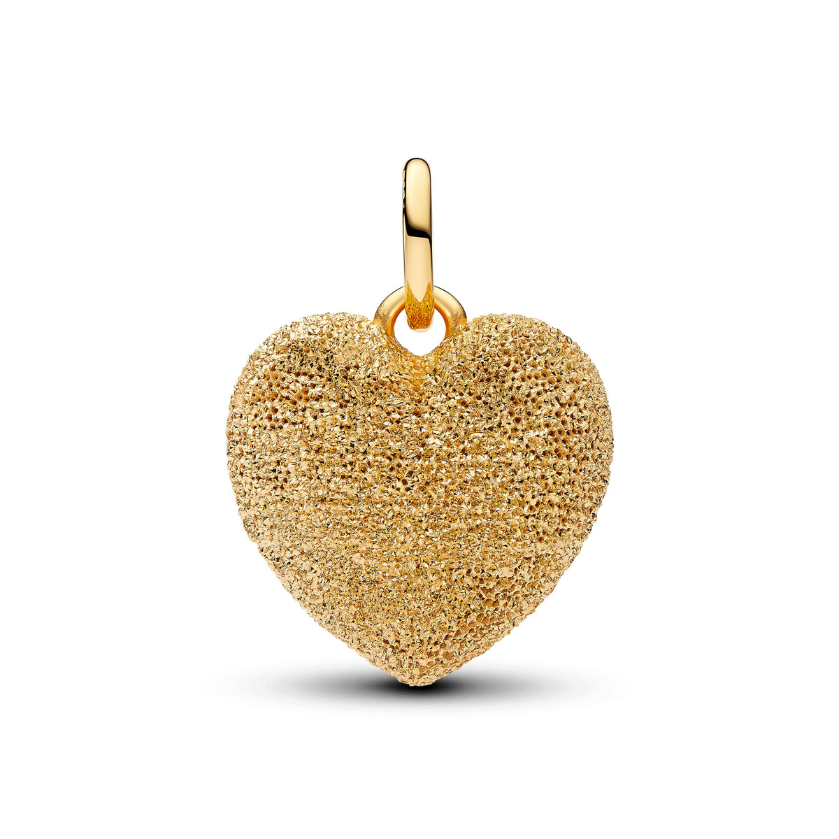 Charm Pendentif Cœur Bombé Texturé Doré – vue 2