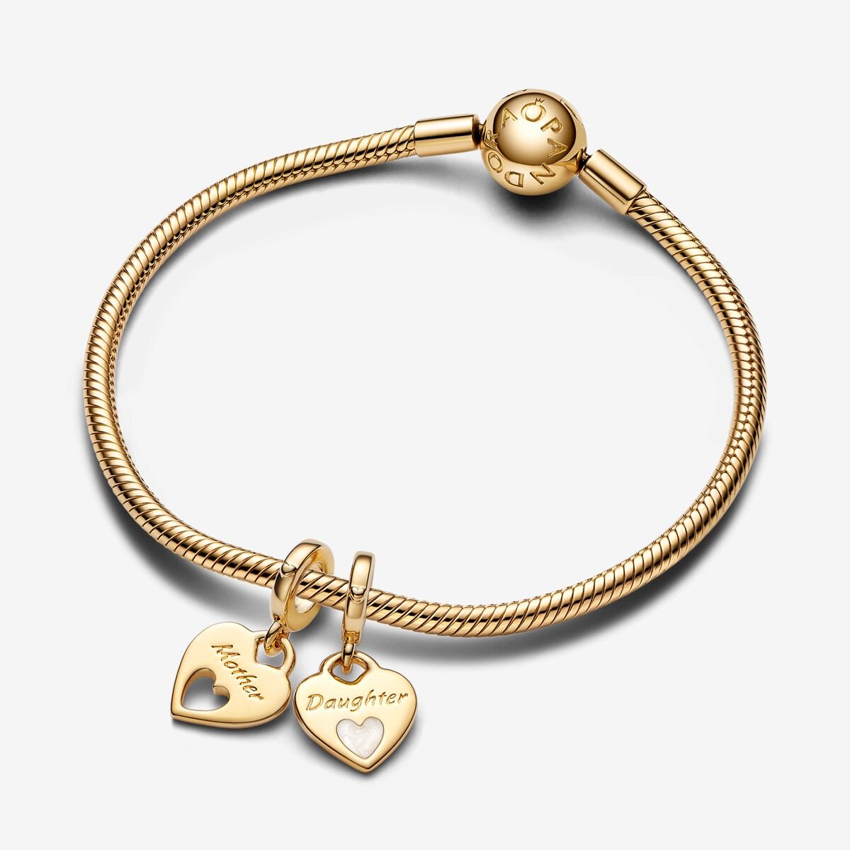 Coeur Coeur Double Séparable - Doré - Charms Pandora