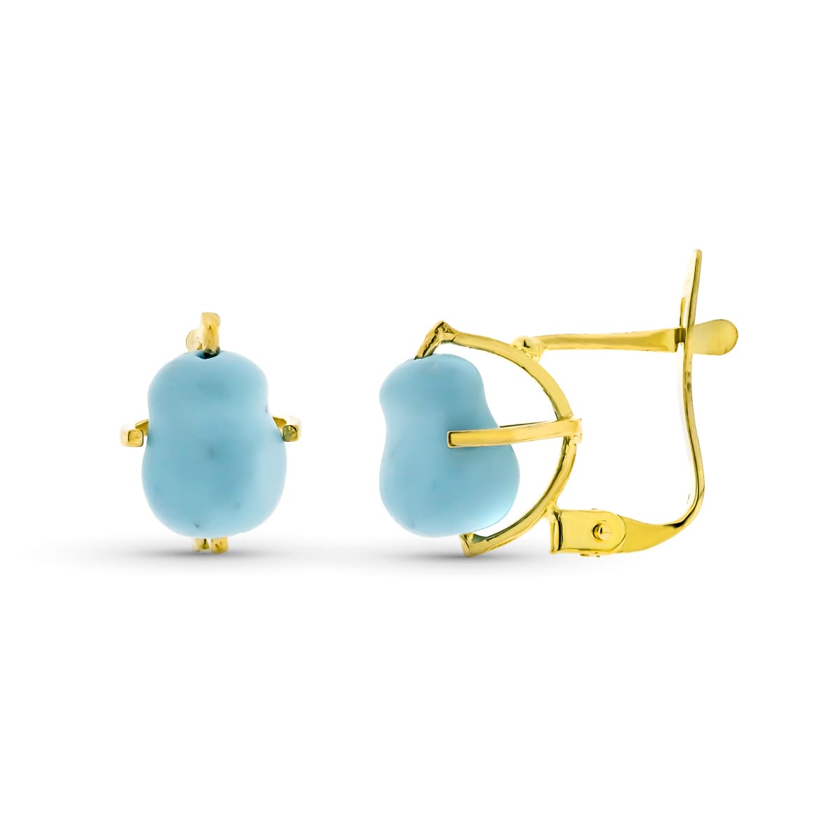 Pendientes Garra Arizona Oro Amarillo Natural 18K 7X5 mm Cierre Catalán