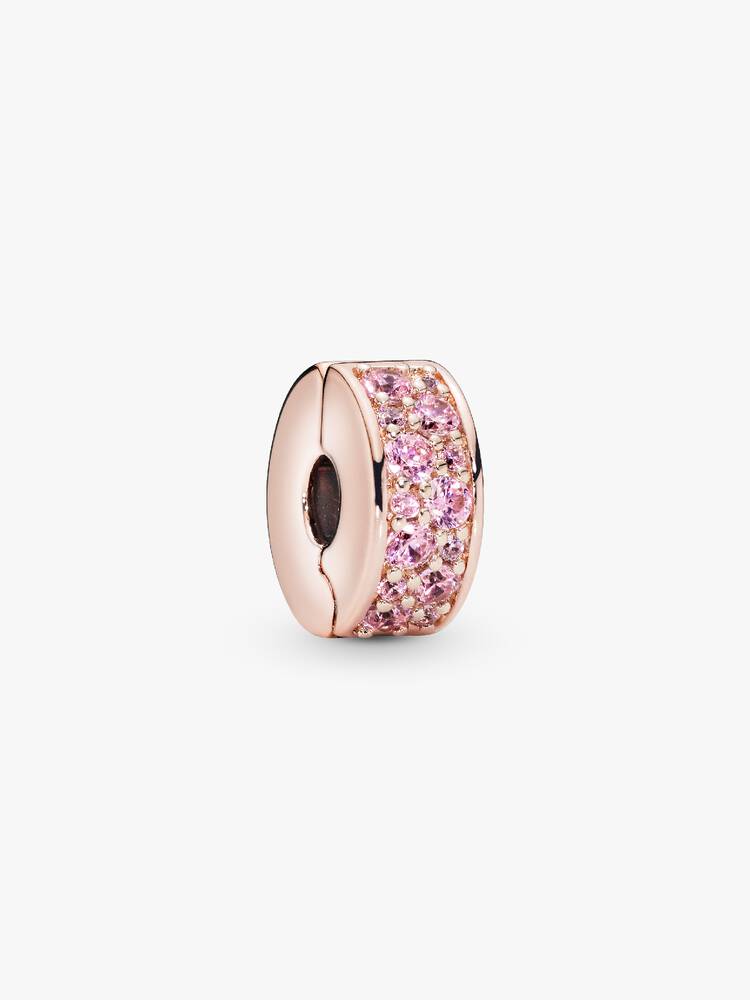 Pandora Charm - Rosa Pavé Clip | 781817PCZ
