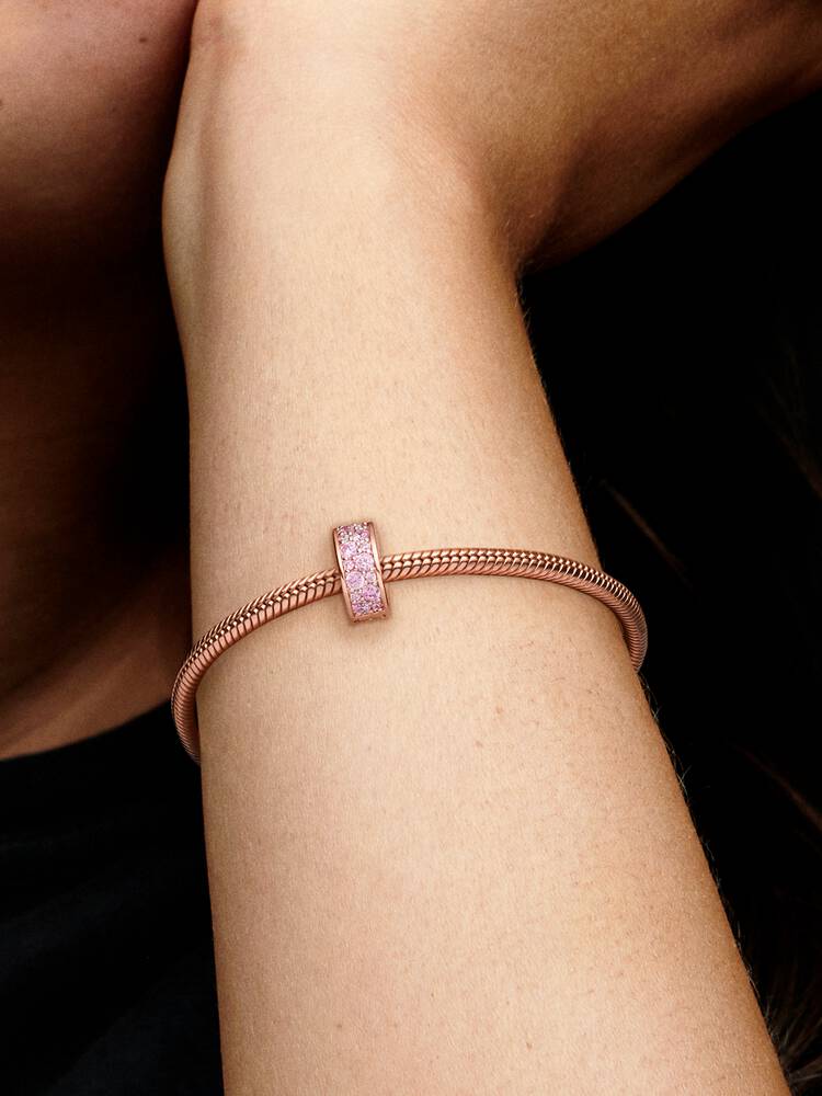 Pandora Charm - Rosa Pavé Clip | 781817PCZ