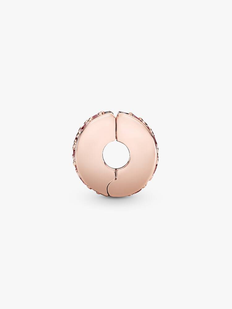 Pandora Charm - Rosa Pavé Clip | 781817PCZ