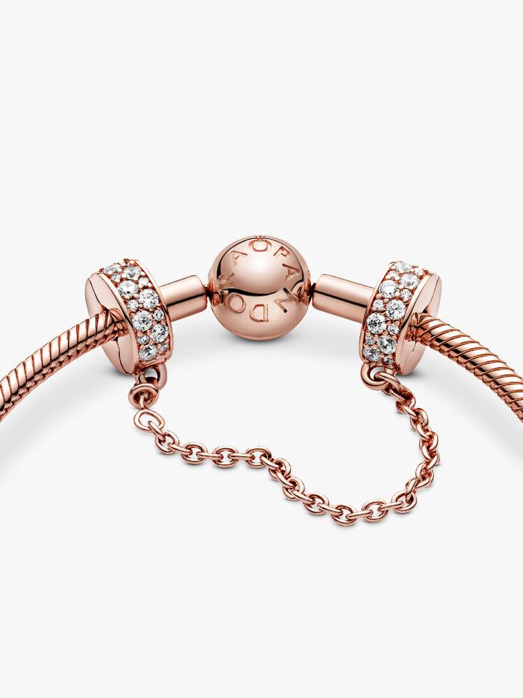 Charme Pandora - Farveløs Pavé Comfort Chain Clip | 786322CZ