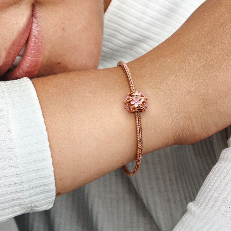 Openwork Pink Daisy Charm | Pandora