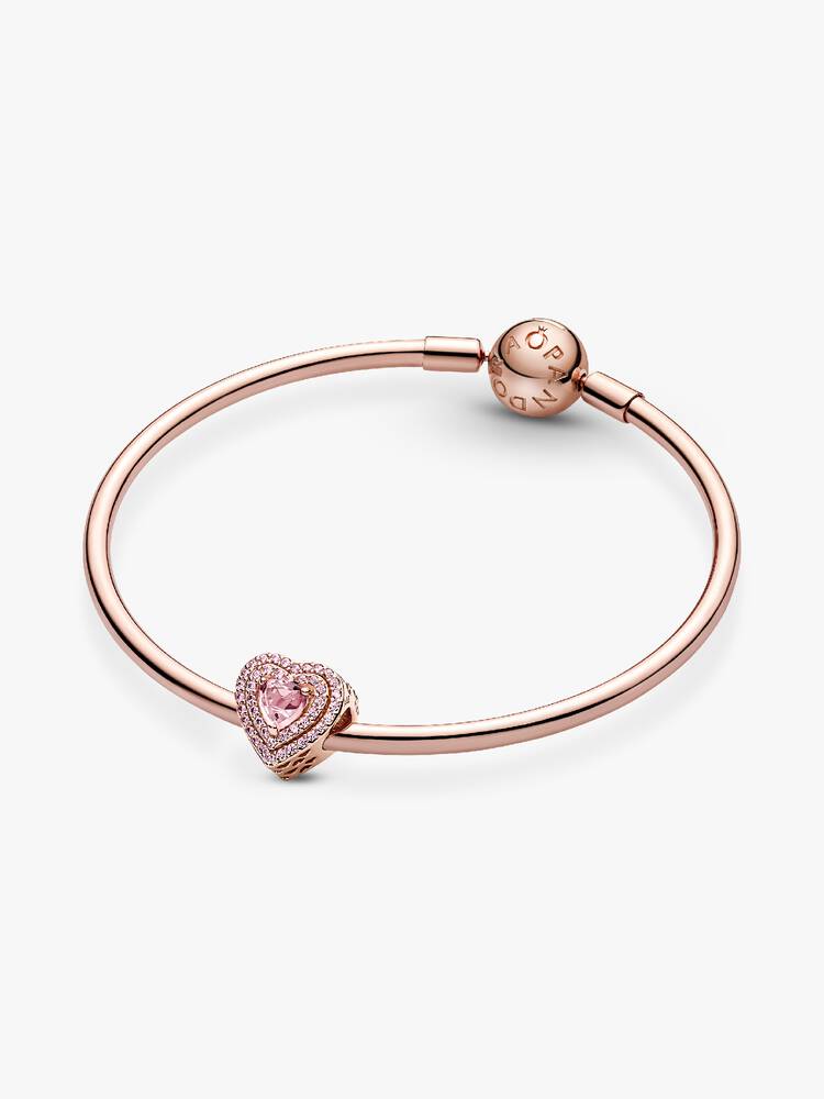 Funkelnde Gestufte Herzen Charm Roségold | Pandora