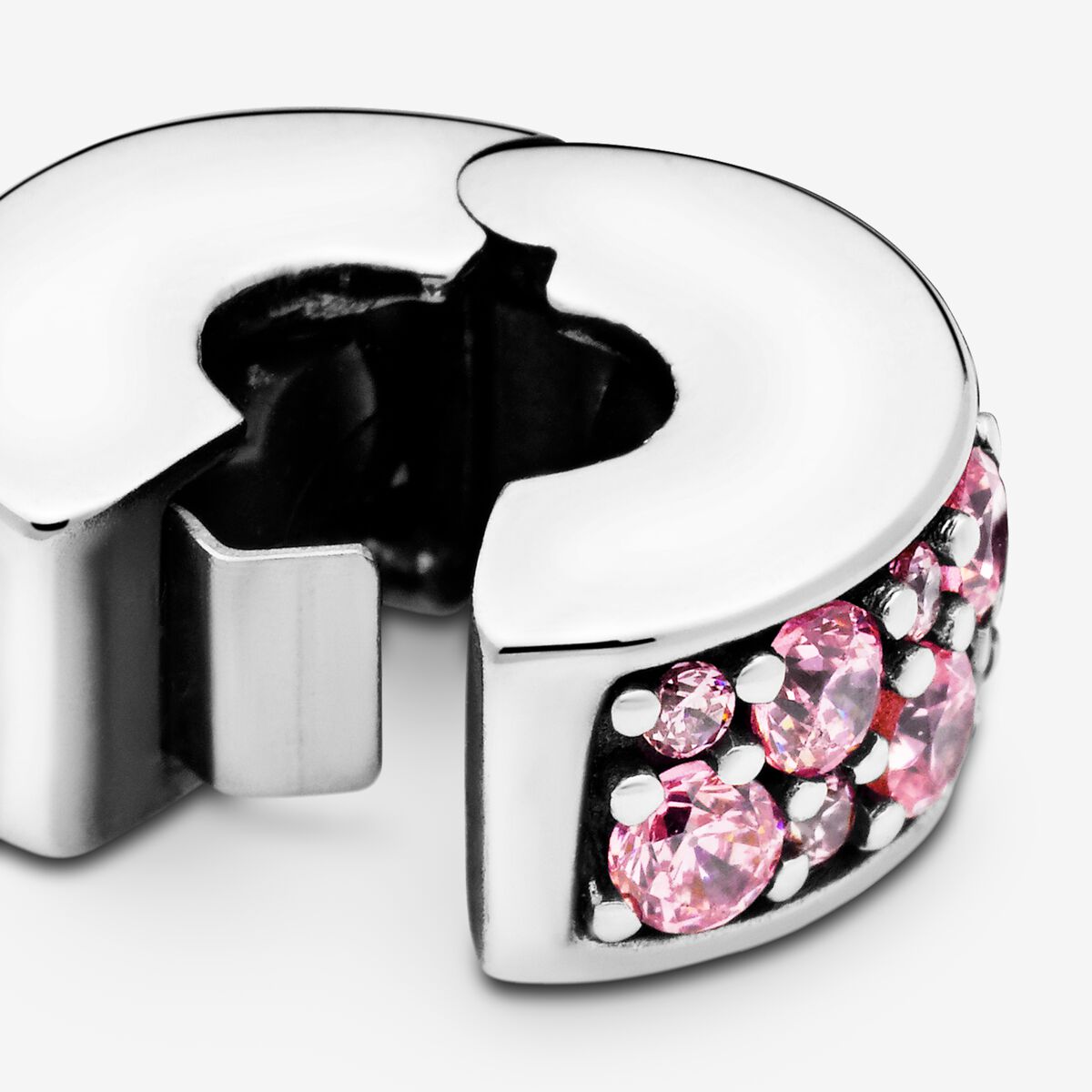 Clip – Pavé – Rosa und Silber – Pandora Charms