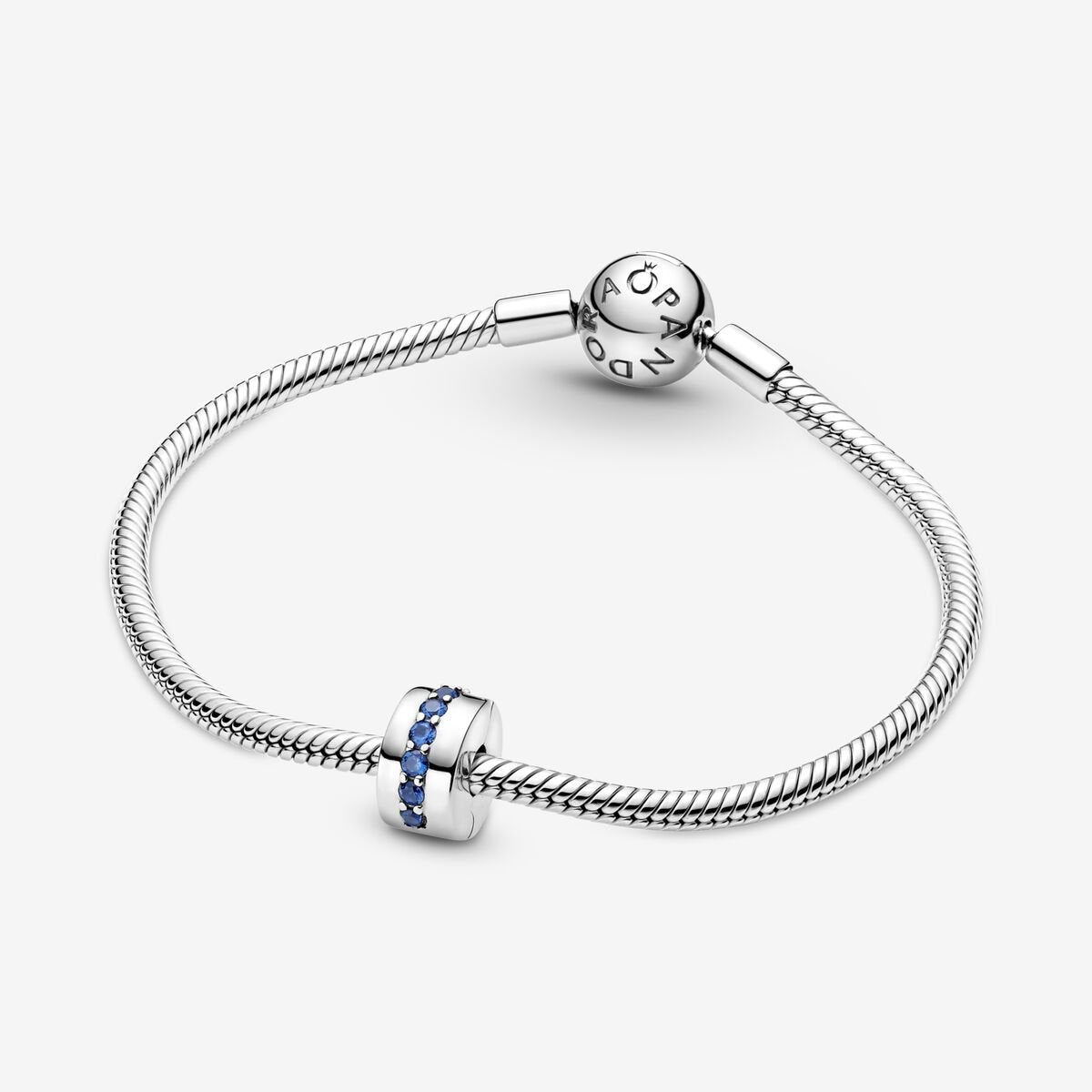 Clip - Pavée Row - Blue & Silver - Charms Pandora