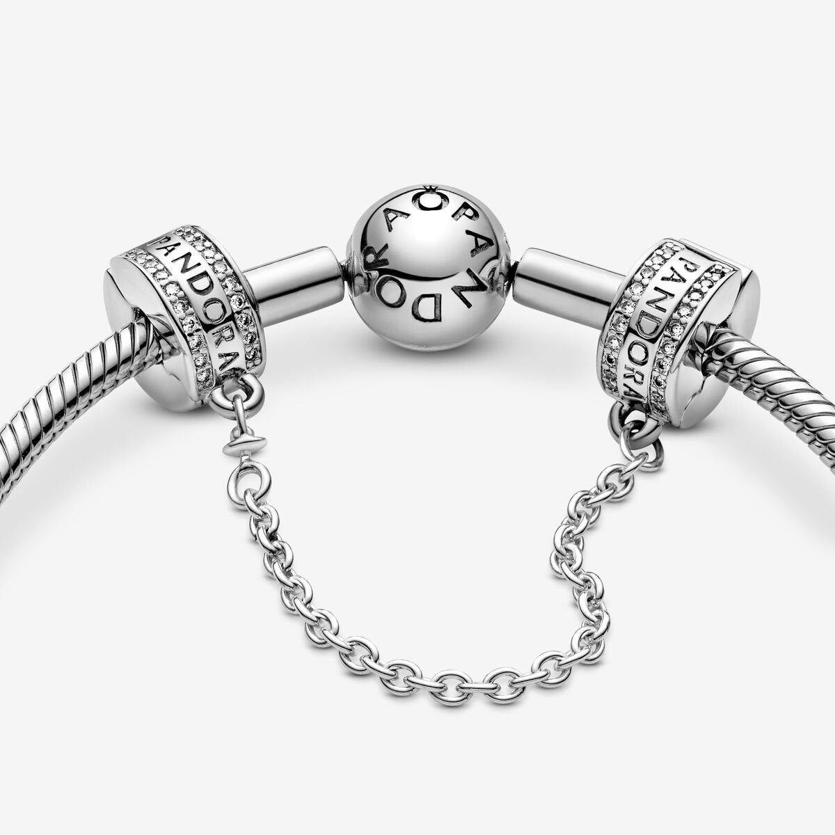 Cadeia de conforto - Signature - Silver - Charms - Pandora