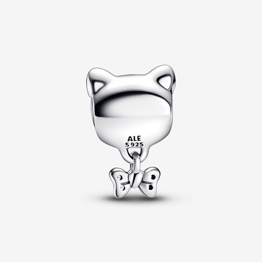 Animaux - Chat & Nœud - Argent - Charms - Pandora