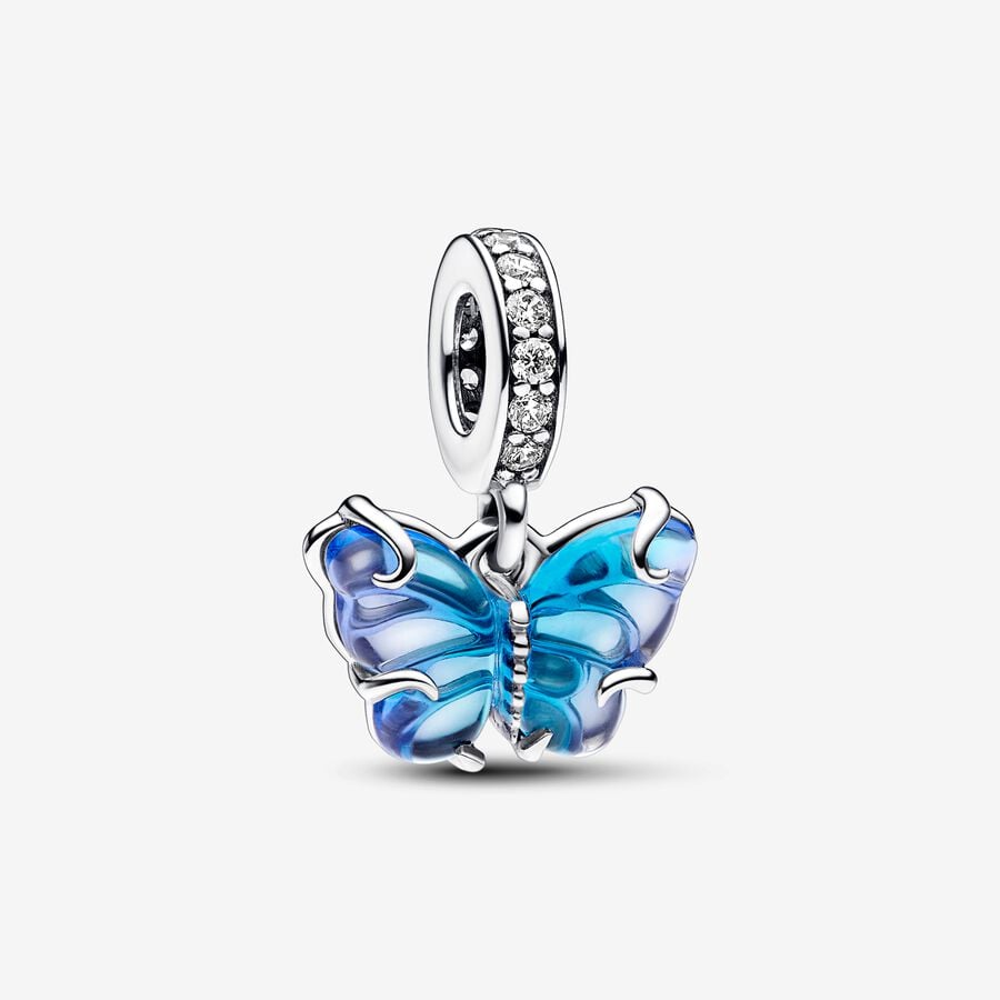 Animaux - Papillon Bleu - Argent - Charms - Pandora