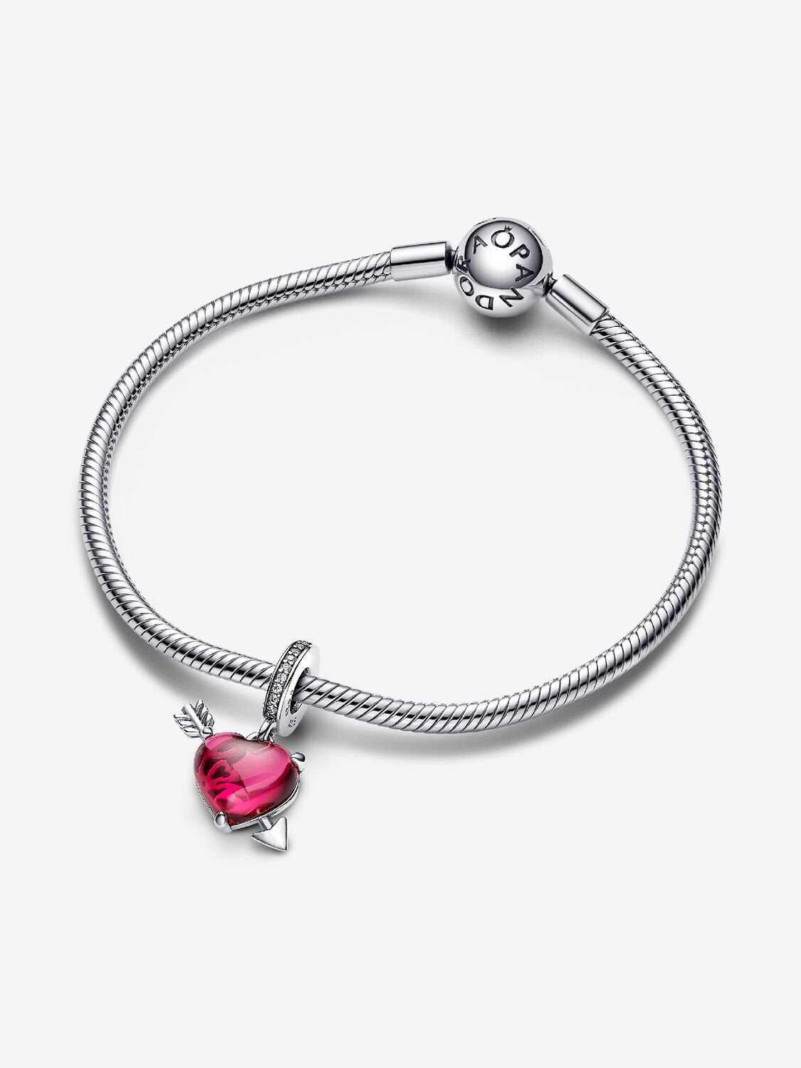 Love - Heart Arrow & Murano - Silver - Charms - Pandora