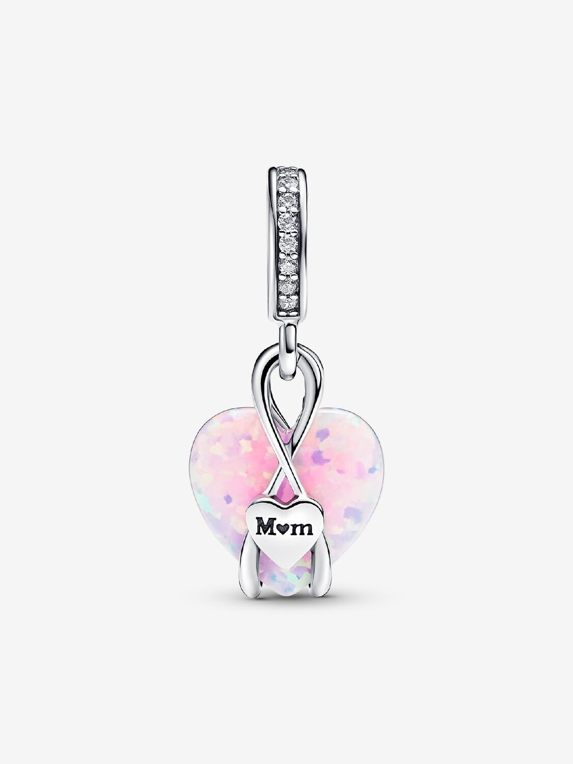 “Mum” Opalescent Heart Pendant Charm | Pandora