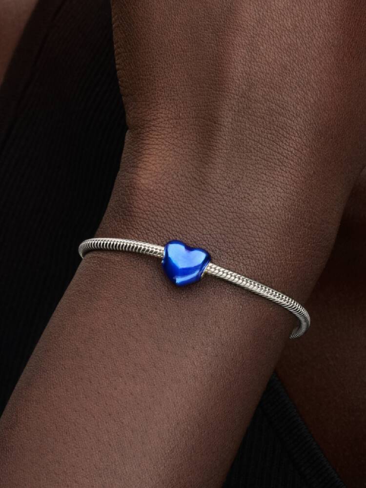 Metallic Blue Heart Charm | Pandora