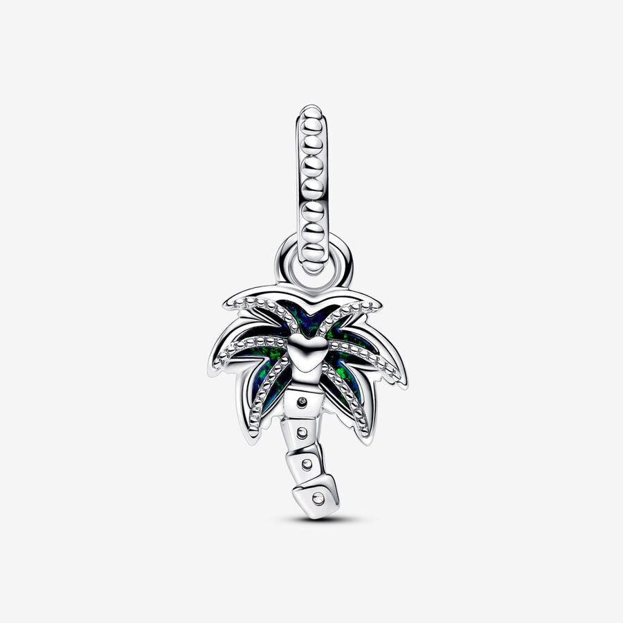 Nature - Green Palm - Silver - Charms - Pandora