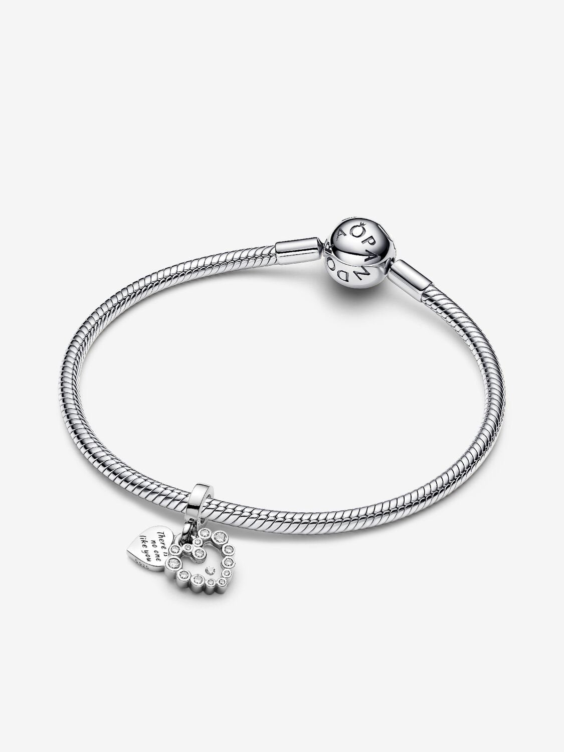 Sparkling Double Heart Pendant Charm | Pandora