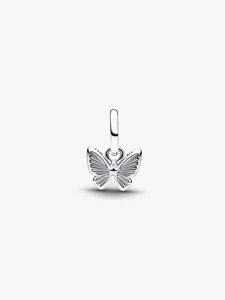 Mini Visací Charm Růžový Motýl Stříbro | Pandora