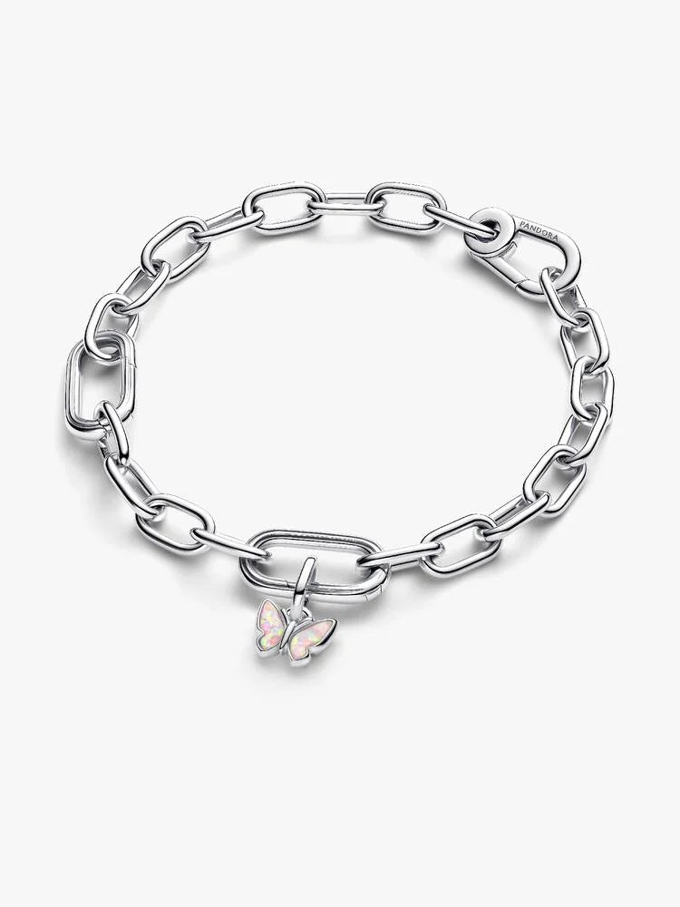 Mini Visací Charm Růžový Motýl Stříbro | Pandora