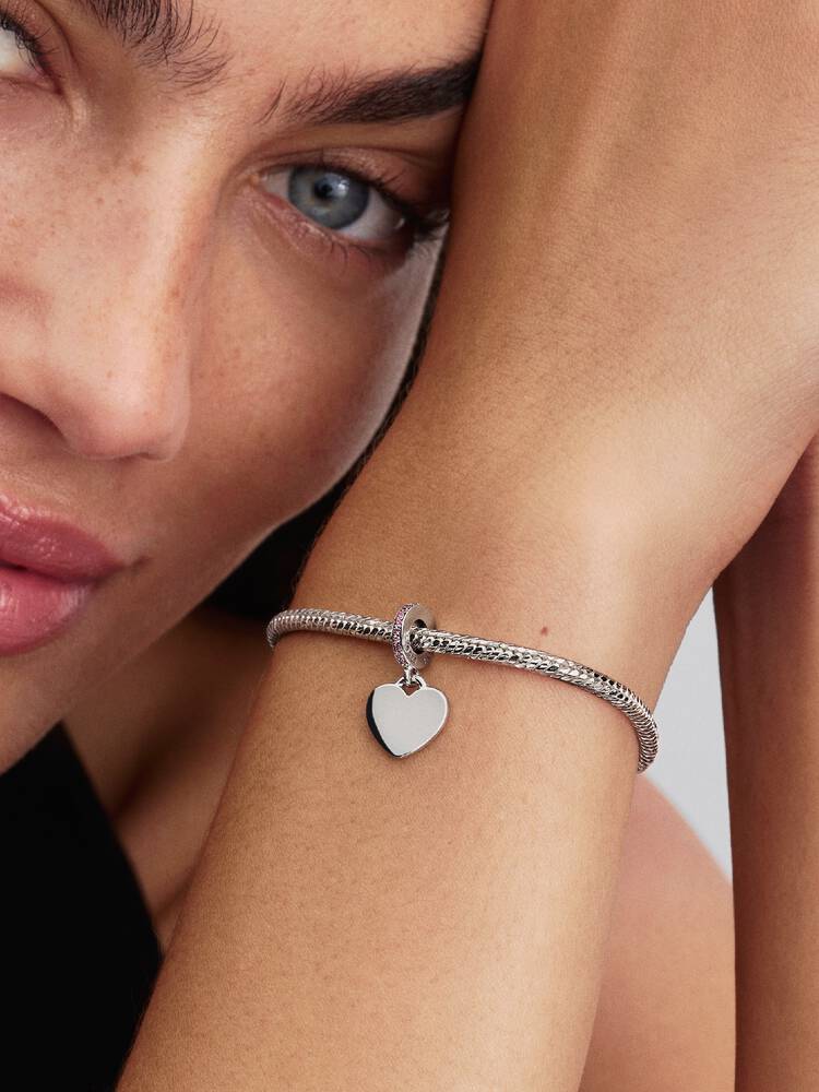 Ciondolo pendente in pietra a forma di cuore rosa incisibile