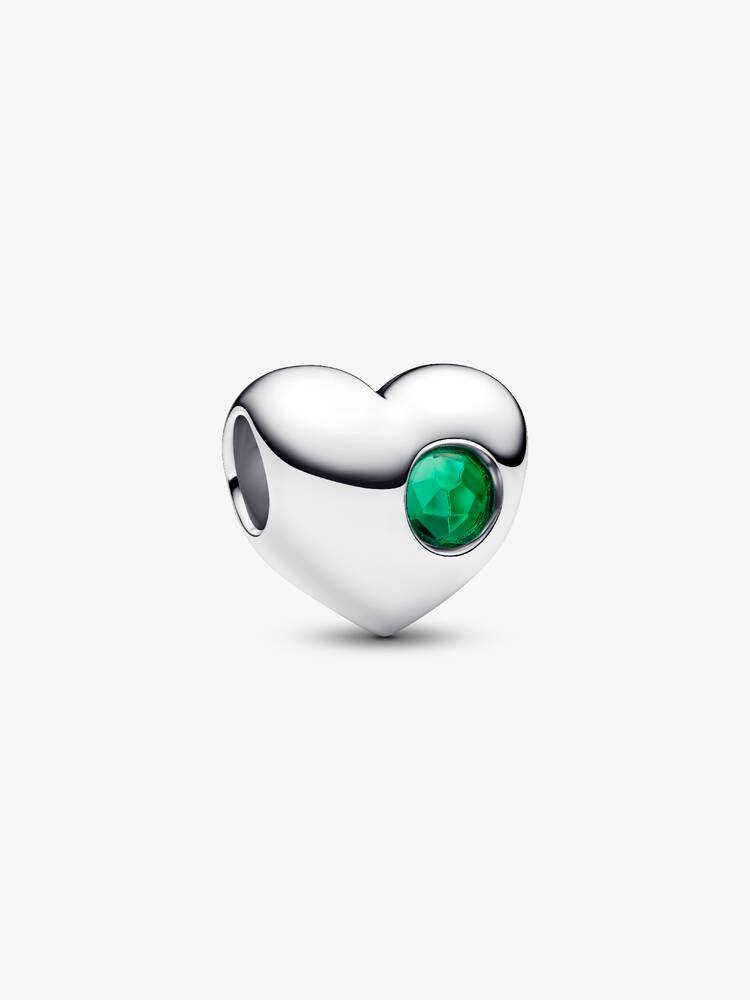 Charm Pandora - Cœur Pierre Verte Gravable | 794161C05