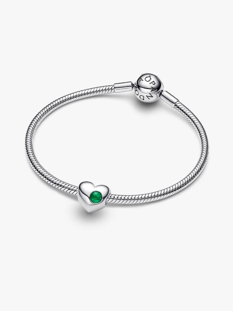 Charm Pandora - Cœur Pierre Verte Gravable | 794161C05