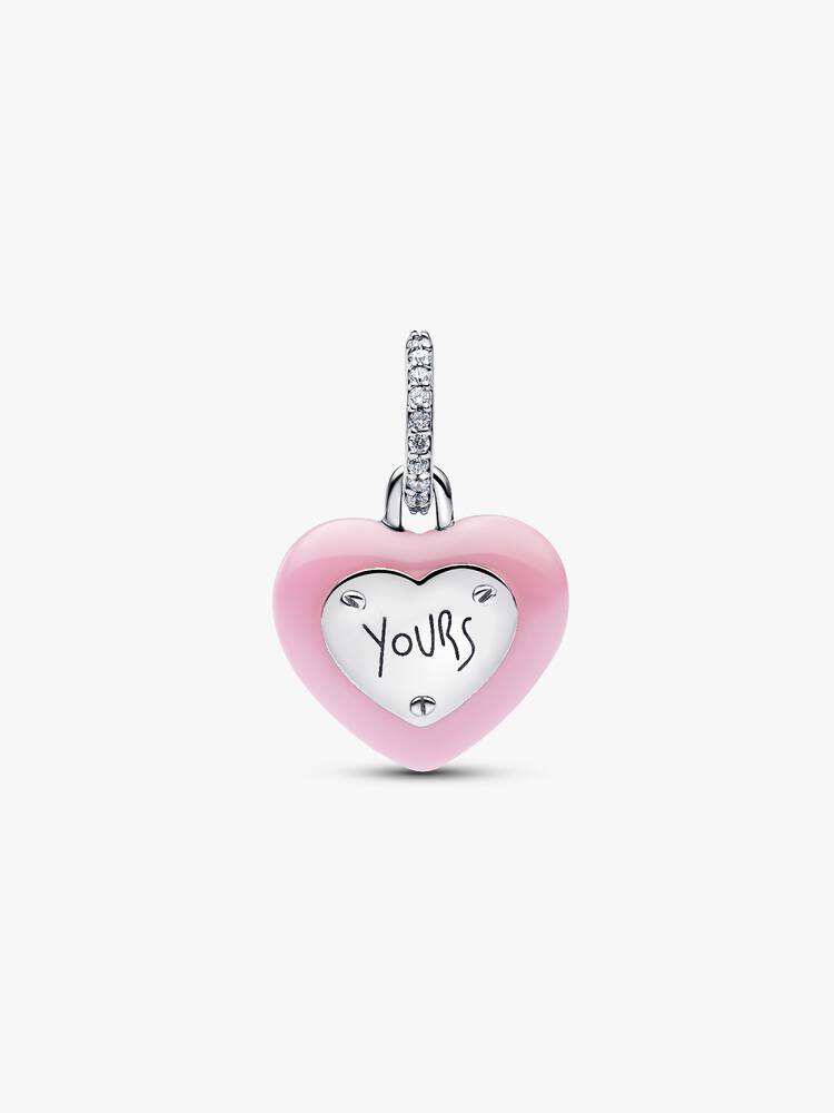 Pandora Charm - Růžový keramický přívěsek na visací zámek | 794424C01