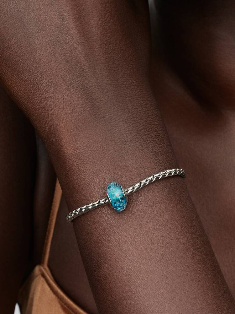 Sjarm Pandora - Murano-glass turkis og glitter | 794701C01