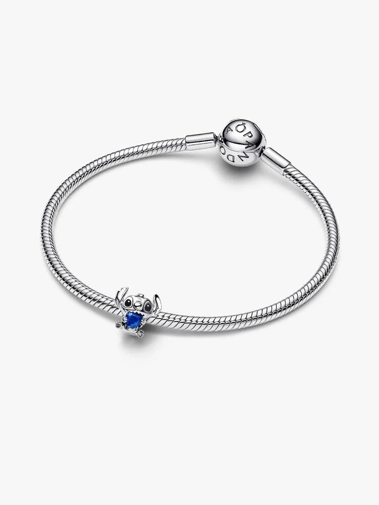 Disney Stitch Heart Blue Silver Charm – se 3