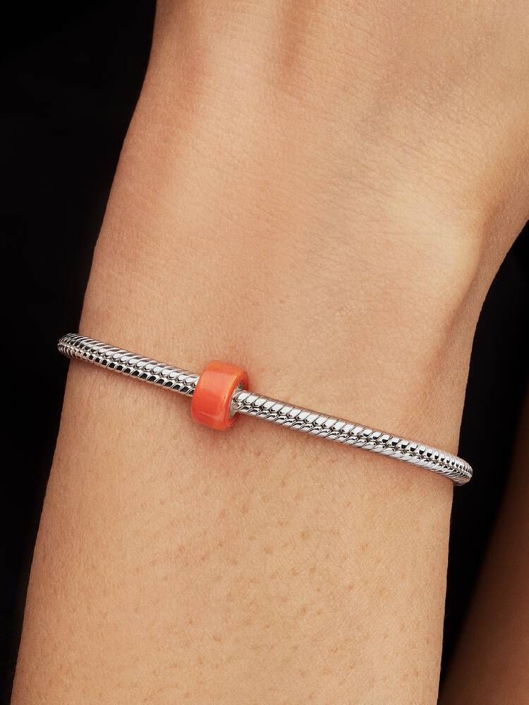 Mini Charm Murano Arancione Argento | Pandora