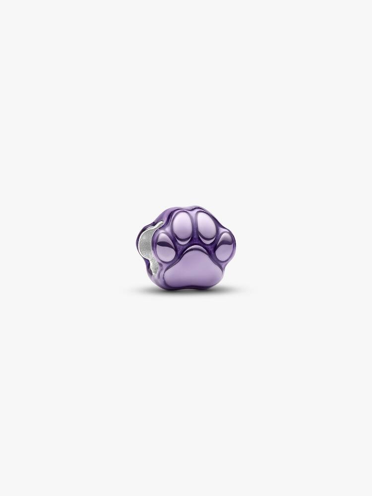 Mini Silber Violetter Pfotenanhänger | Pandora