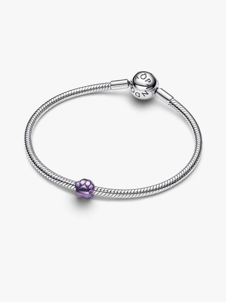 Mini Silber Violetter Pfotenanhänger | Pandora
