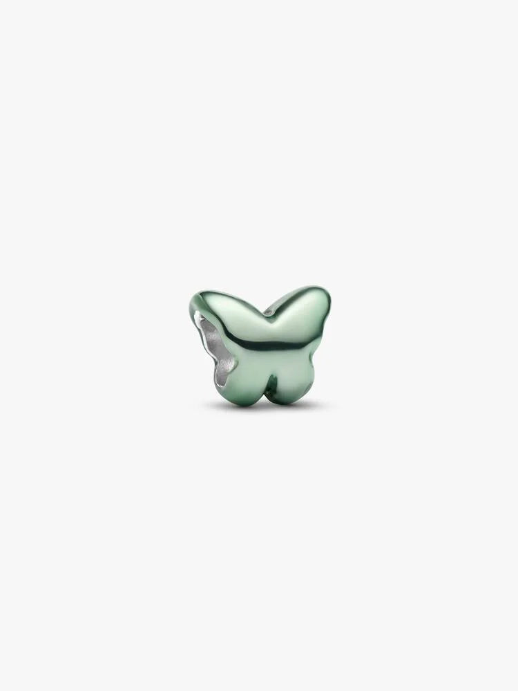 Mini Charm Papillon Vert Argent