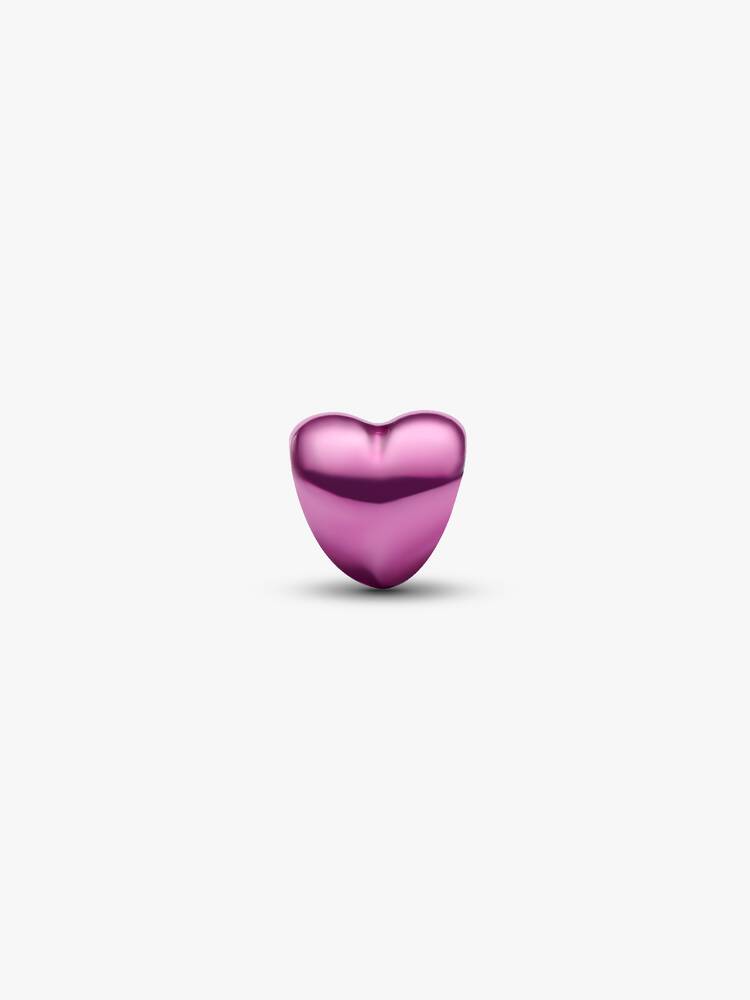 Mini ciondolo a forma di cuore rosa argento – vista 3