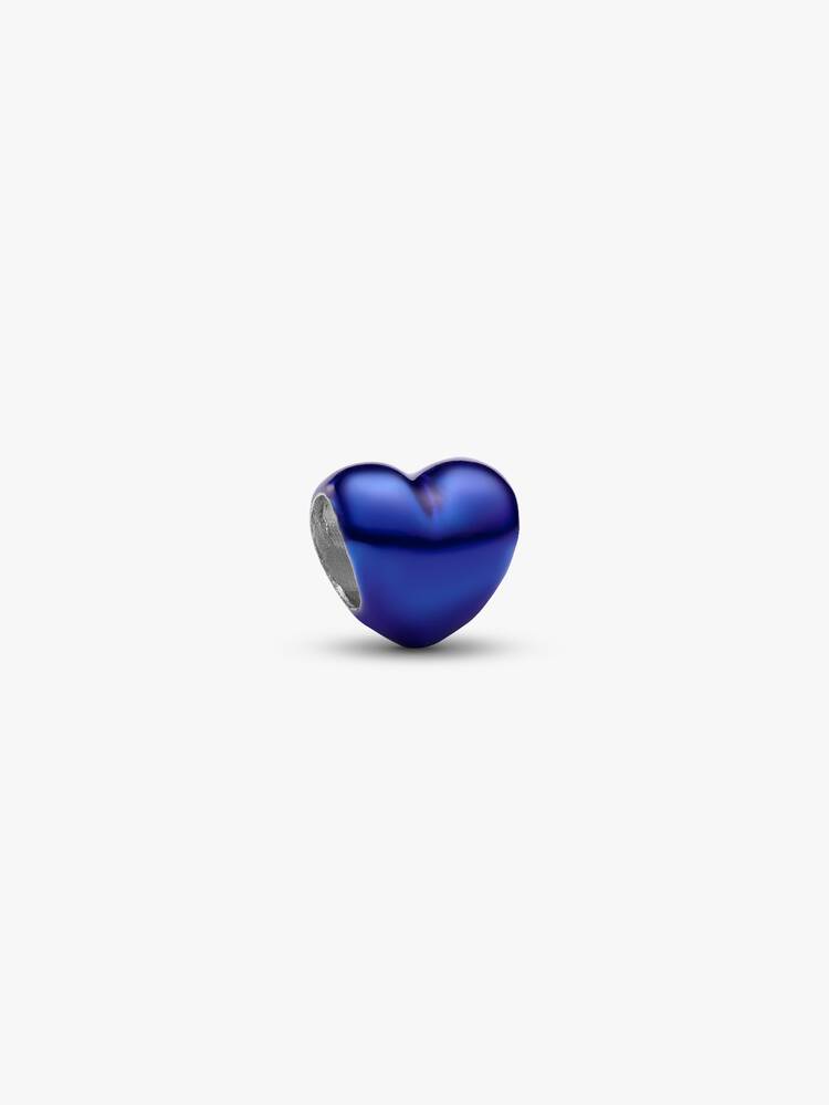 Mini Charm Cœur Bleu Argent