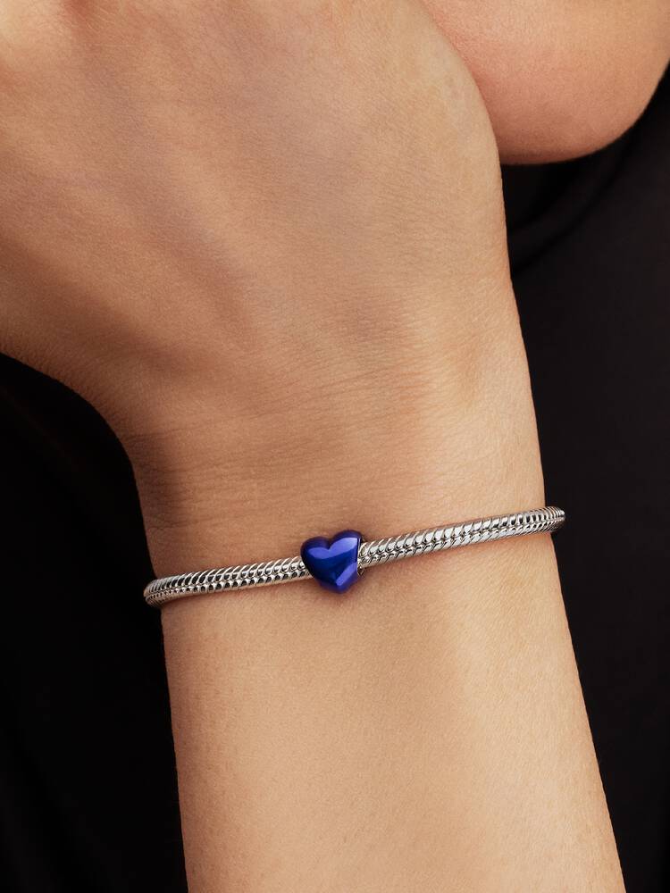 Mini ciondolo a forma di cuore blu argento | Pandora