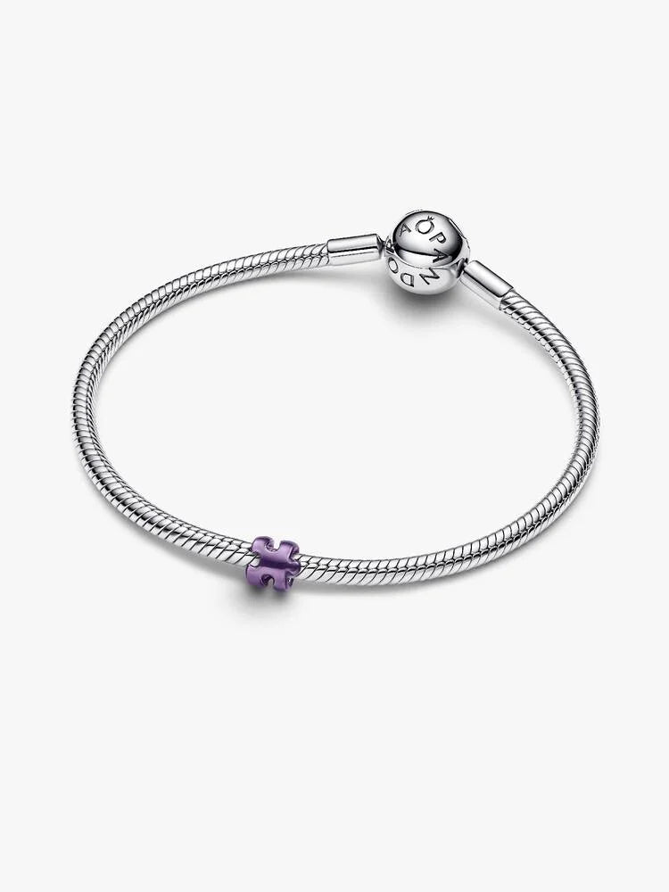 Mini ciondolo puzzle viola argento | Pandora