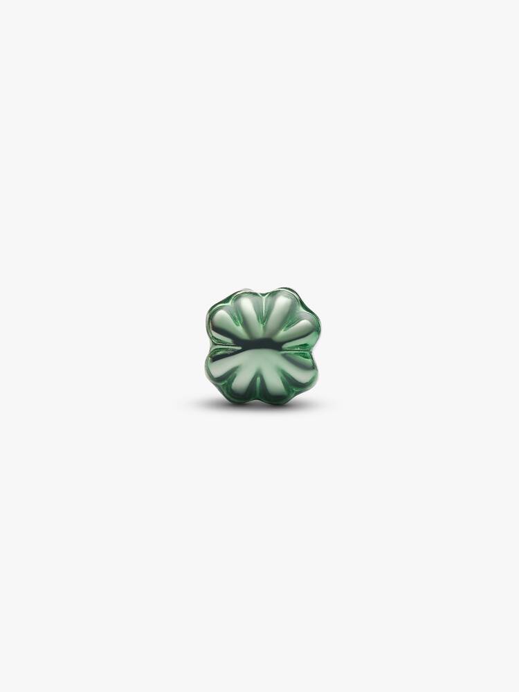 Mini ciondolo a forma di trifoglio verde argento | Pandora