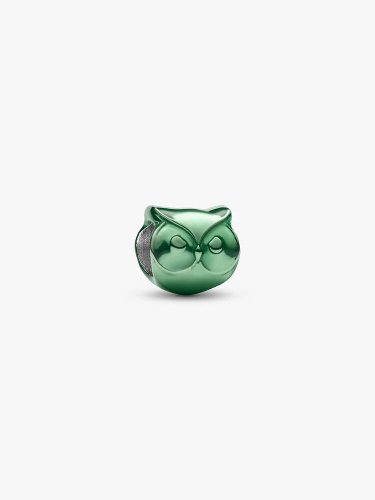 Mini Charm Chouette Verte Argent