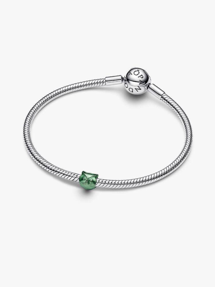 Mini ciondolo gufo verde argento | Pandora